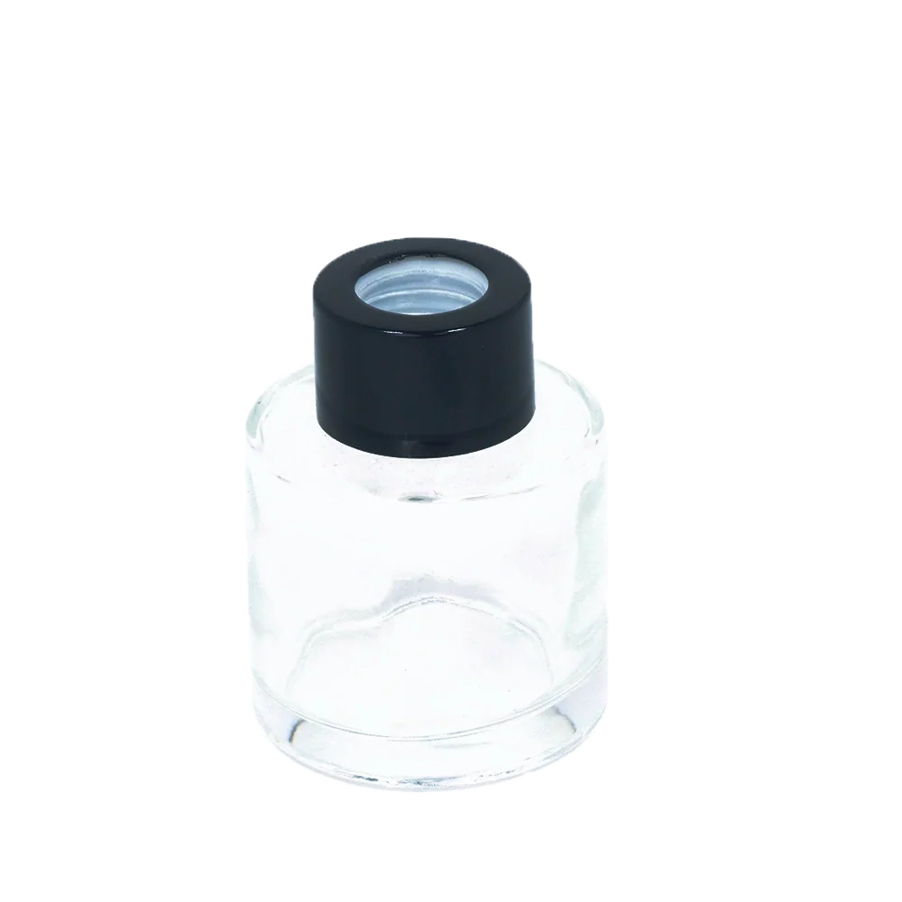 Bouteille en verre bouchon noir-0